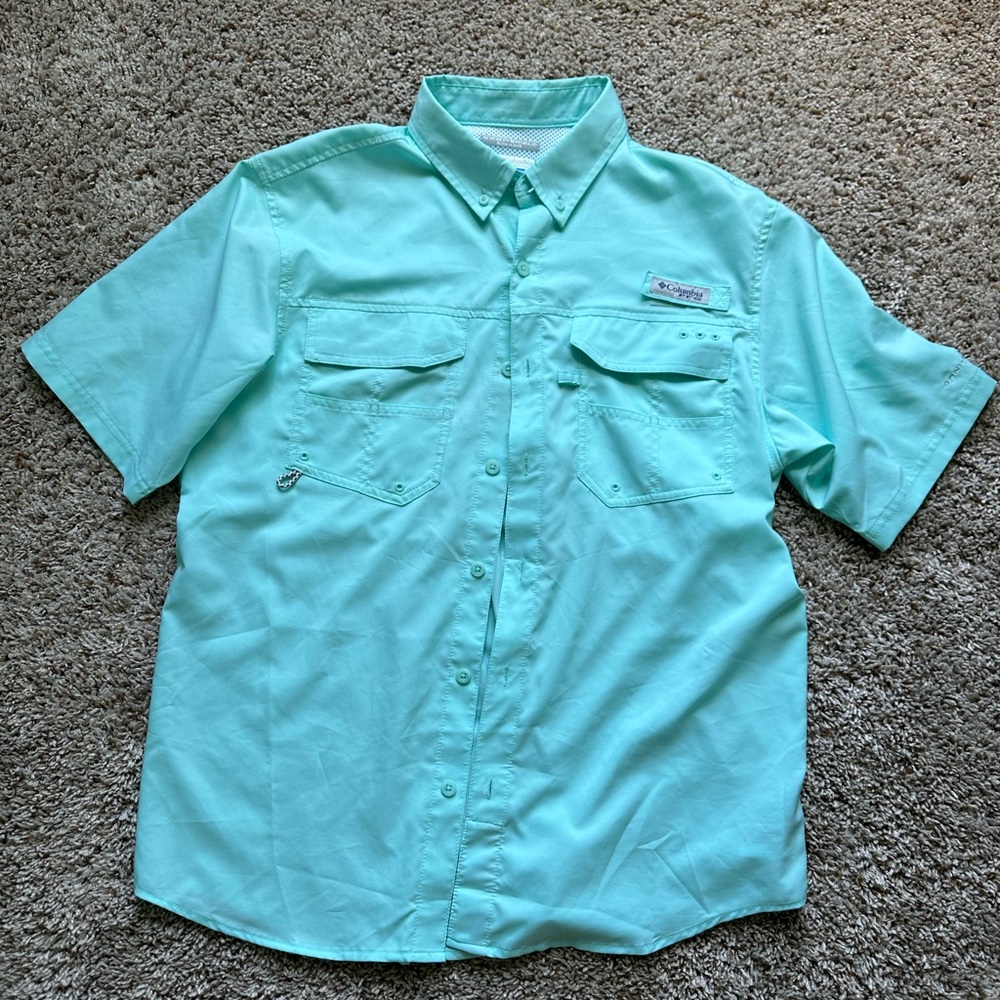 PGF Columbia Short Sleeve Shirt//Small - Opal Blue